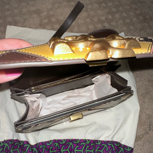 Tory Burch Eleanor Exotic Diamond quilt small convertible shoulder bag - Picture 5 of 5